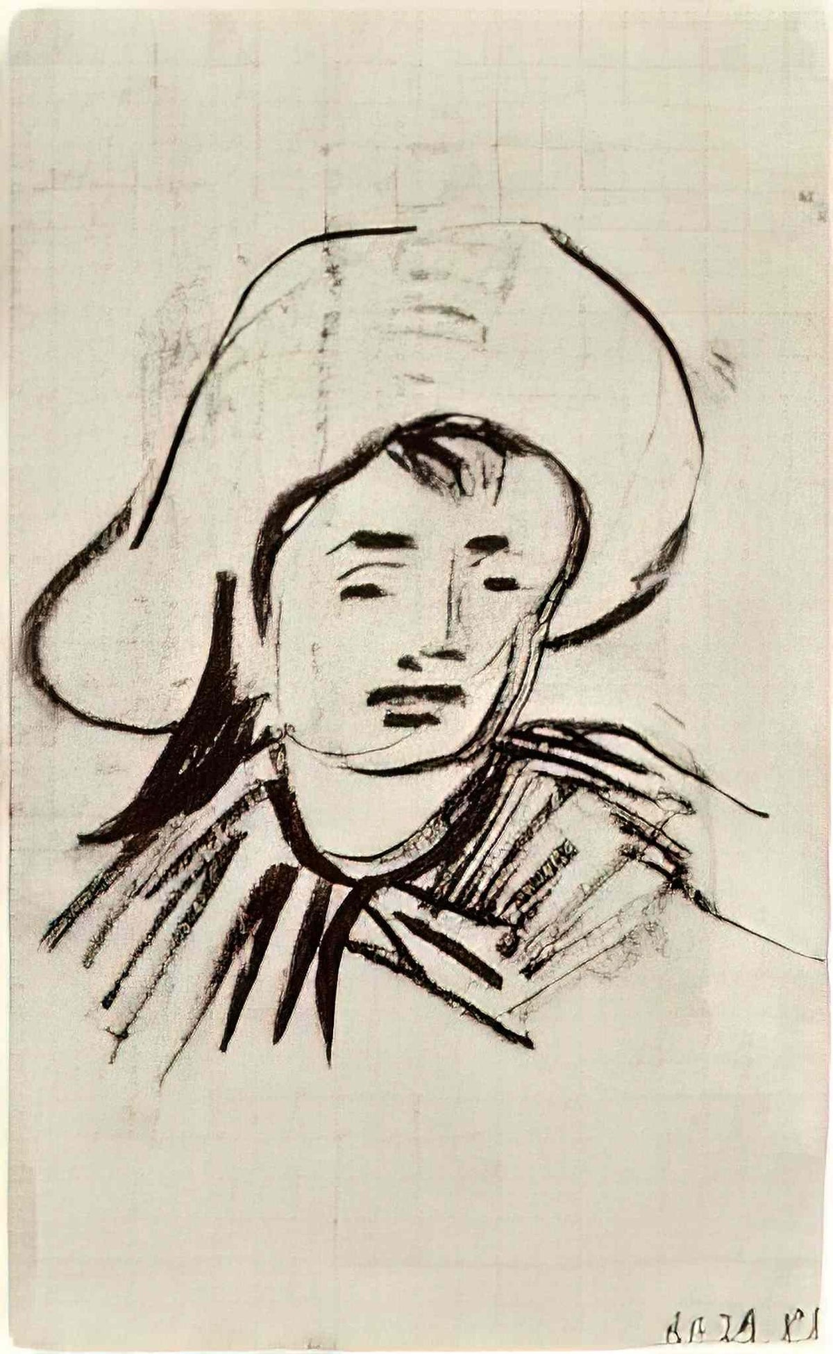 van gogh head of a boy with broad brimmed hat 1890 Art A4 Photo Print