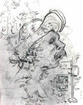 van gogh head of a man with a hat a perspective frame and other sket Art A4 Photo Print