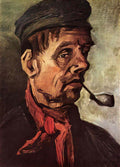 van gogh head of a peasant with a pipe 1885 Art A4 Photo Print