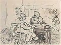 van gogh interior of a farm with two figures 1890 Art A4 Photo Print