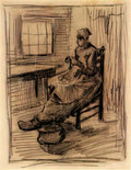 van gogh interior with peasant woman peeling potatoes 1885 Art A4 Photo Print