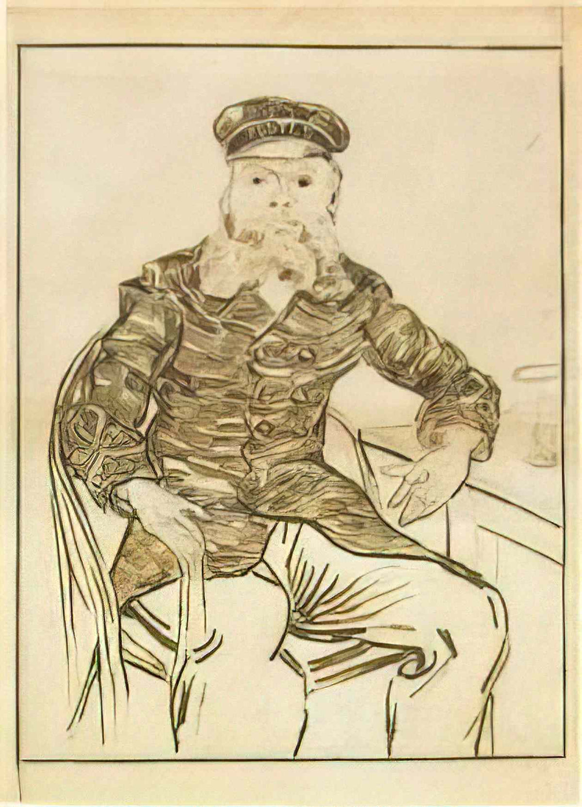 van gogh joseph roulin three quarter length 1888 Art A4 Photo Print