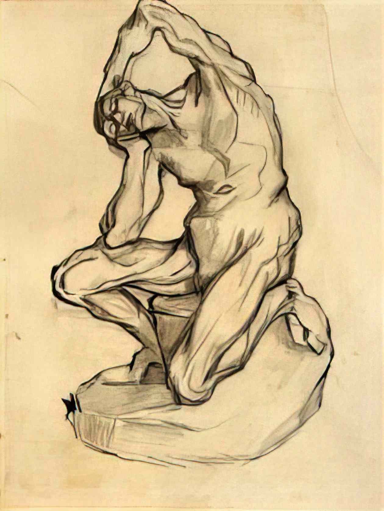 van gogh kneeling ecorche 1887 Art A4 Photo Print