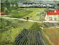 van gogh landscape with carriage and train 1890 Art A4 Photo Print