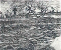 van gogh landscape with olive tree and mountains in the background 1 Art A4 Photo Print