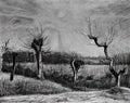 van gogh landscape with willows and sun shining through the clouds 1 Art A4 Photo Print