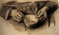 van gogh lap with hands and a bowl Art A4 Photo Print