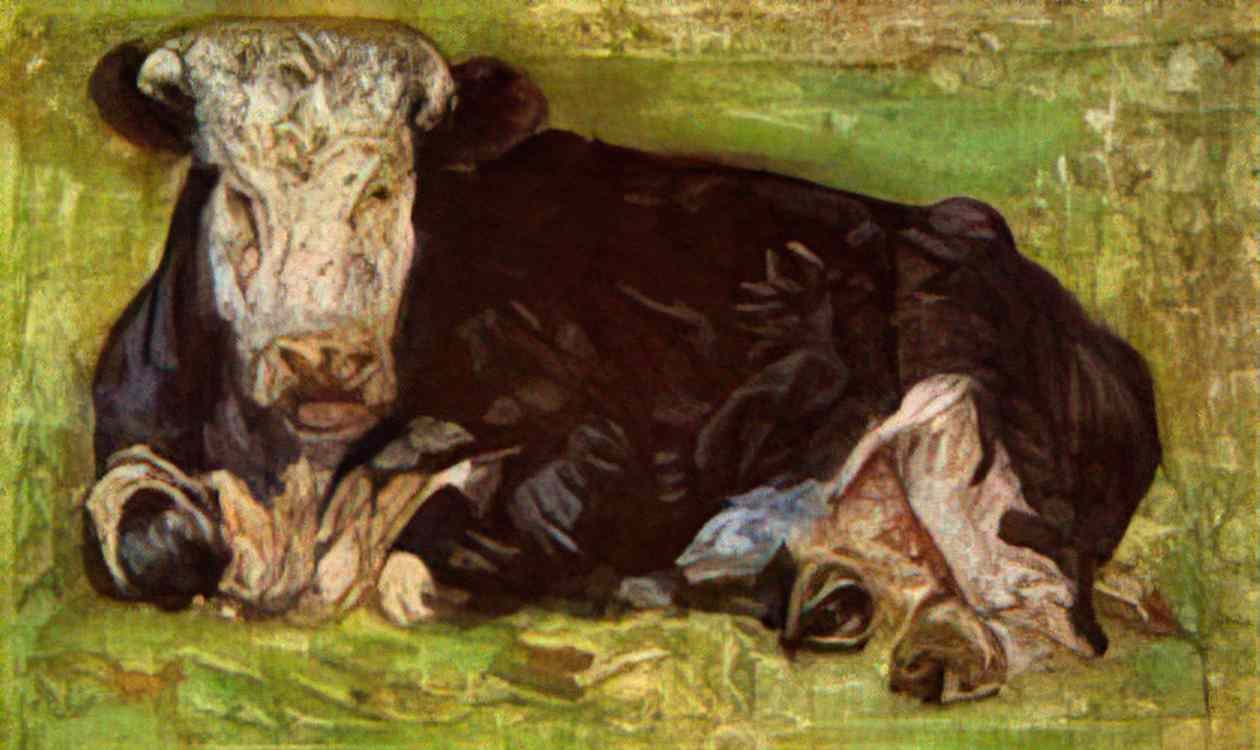 van gogh lying cow 1883 Art A4 Photo Print