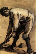 van gogh man breaking up the soil 1883 Art A4 Photo Print