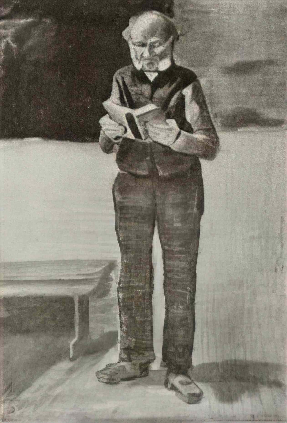 van gogh man standing reading a book 1882 Art A4 Photo Print
