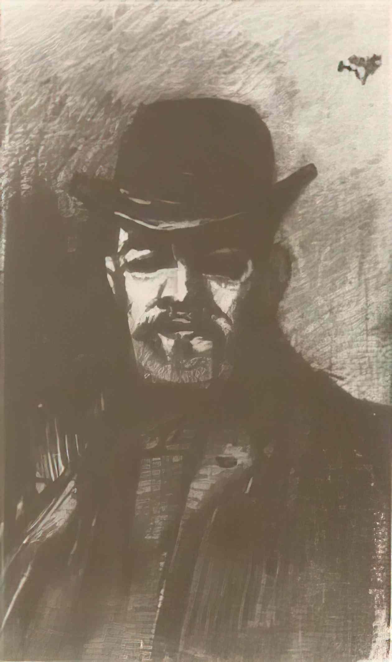 van gogh man with bowler 1885 Art A4 Photo Print