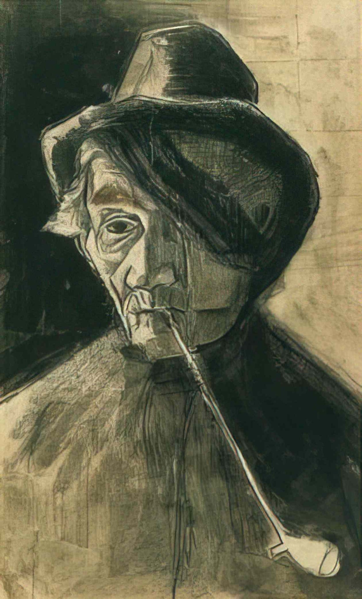 van gogh man with pipe and eye bandage 1882 Art A4 Photo Print