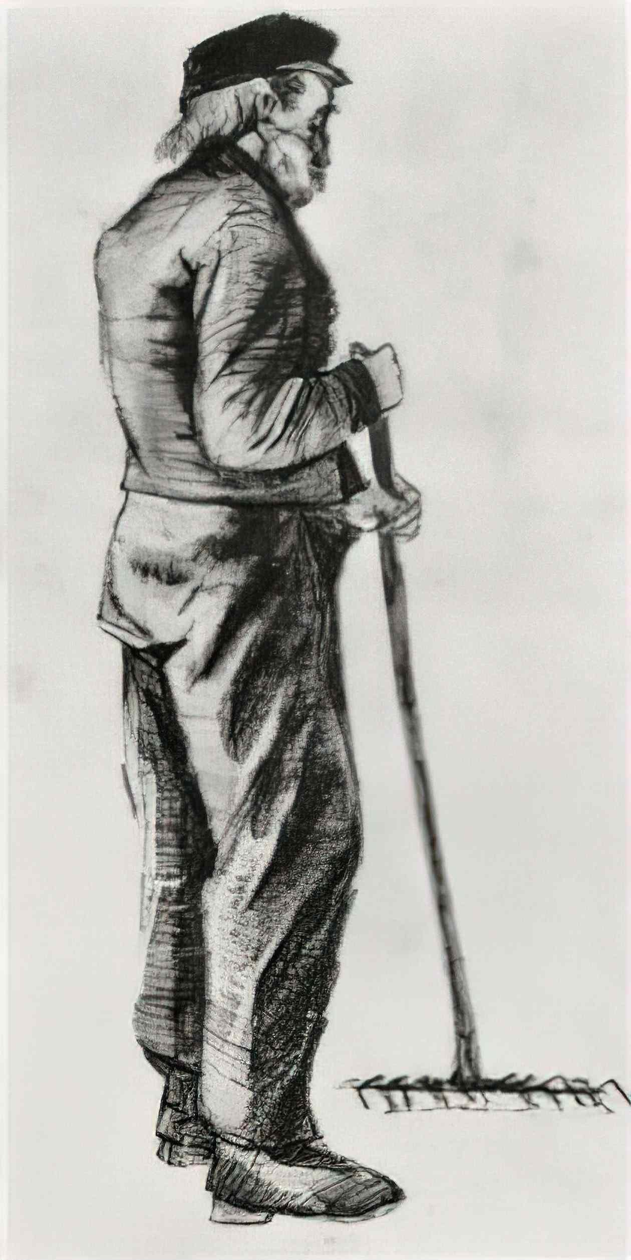van gogh man with rake 1883 Art A4 Photo Print