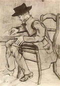 van gogh man writing facing left 1881 Art A4 Photo Print