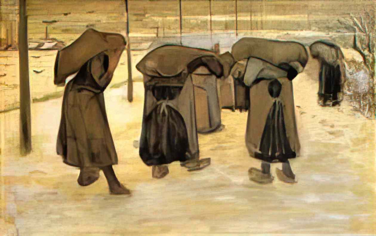 van gogh miners wives carrying sacks of coal 1882 Art A4 Photo Print