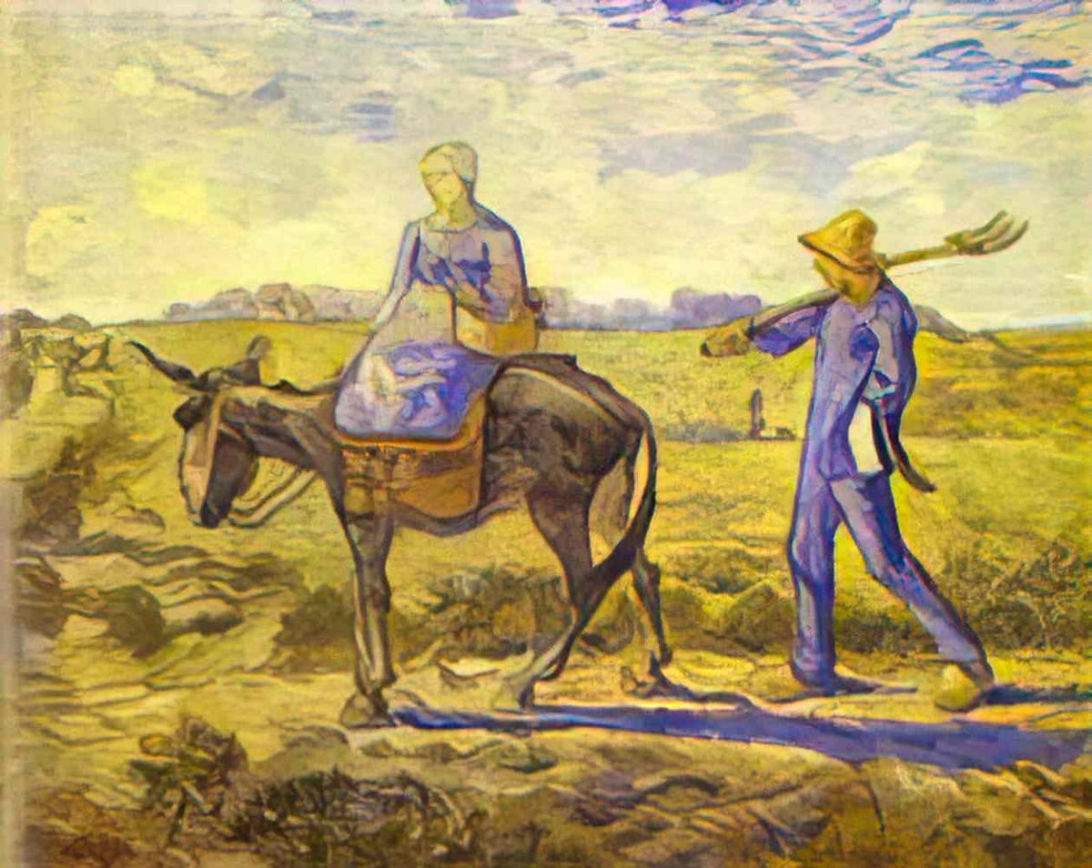 van gogh morning going to work 1890 Art A4 Photo Print