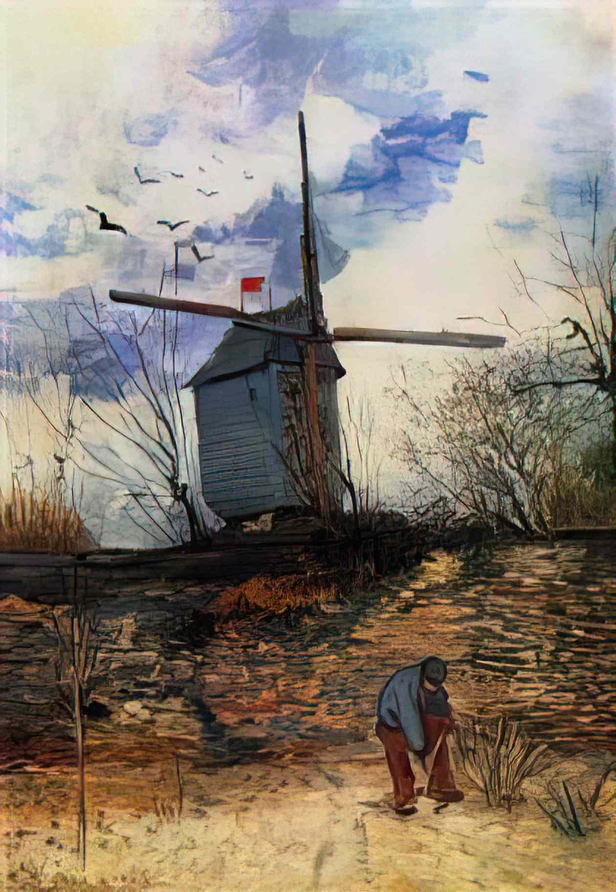 van gogh moulin de la galette 1886 Art A4 Photo Print