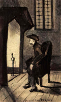 van gogh near the hearth 1881 Art A4 Photo Print