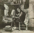 van gogh old man reeling yarn 1884 Art A4 Photo Print