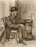 van gogh old man warming himself 1881 Art A4 Photo Print