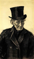 van gogh old man with a top hat 1882 Art A4 Photo Print
