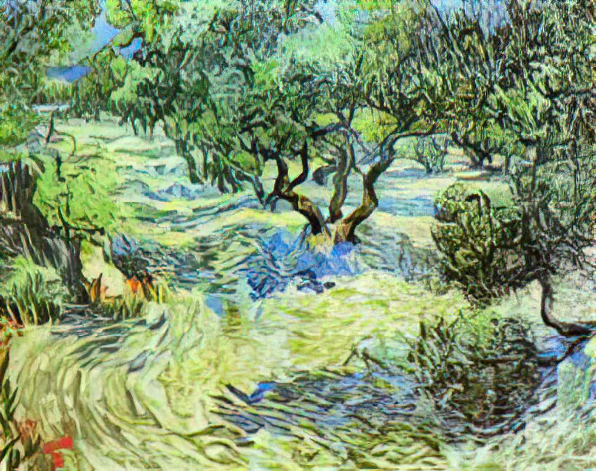 van gogh olive grove bright blue sky 1889 Art A4 Photo Print