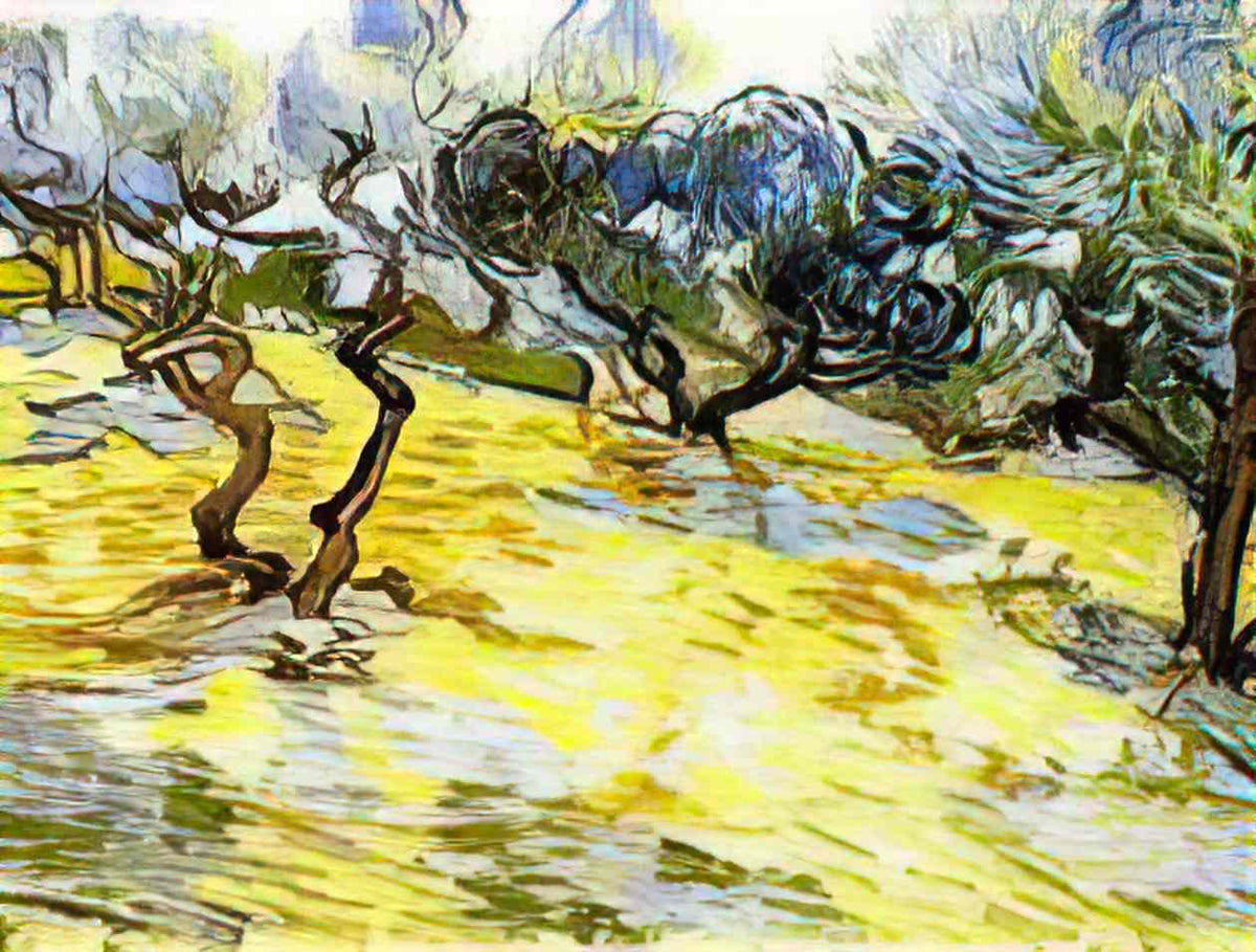 van gogh olive trees bright blue sky 1889 Art A4 Photo Print