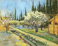 van gogh orchard in blossom bordered by cypresses 1888 Art A4 Photo Print