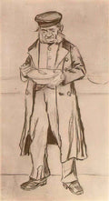 van gogh orphan man with cap eating 1882 Art A4 Photo Print