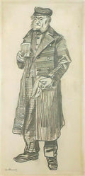 van gogh orphan man with long overcoat glass and handkerchief 1882 Art A4 Photo Print