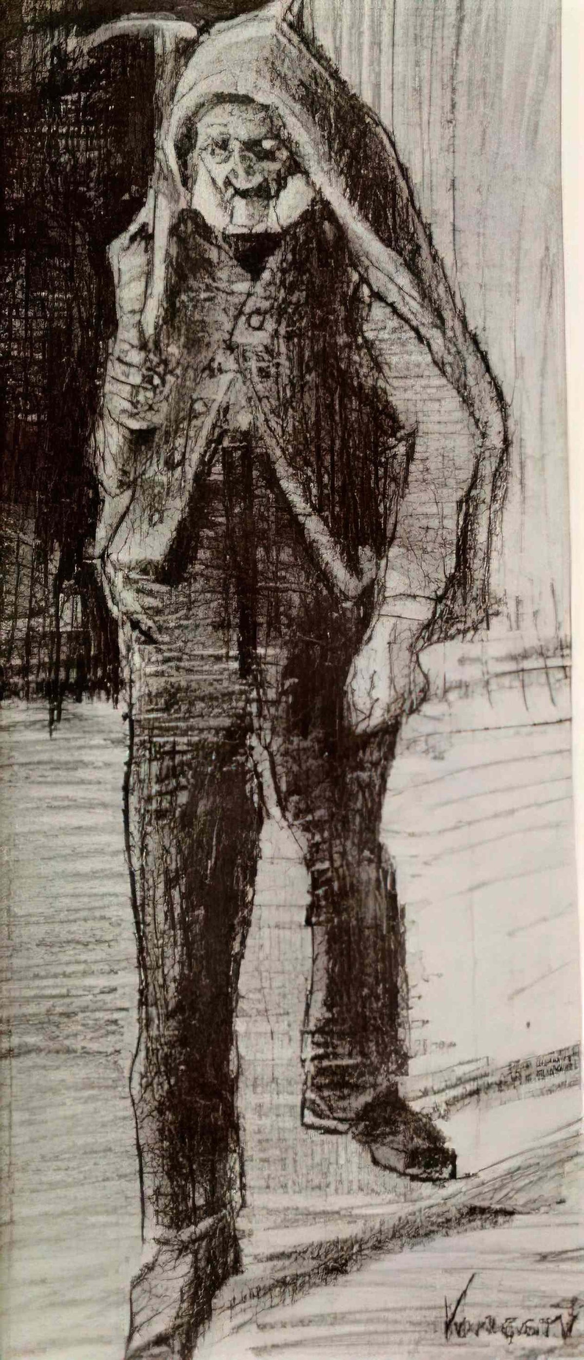 van gogh orphan man with pickax on his shoulder 1883 Art A4 Photo Print