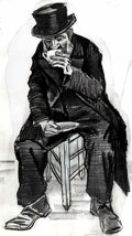 van gogh orphan man with top hat drinking coffee 1882 1 Art A4 Photo Print