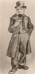 van gogh orphan man with top hat holding cup 1882 Art A4 Photo Print
