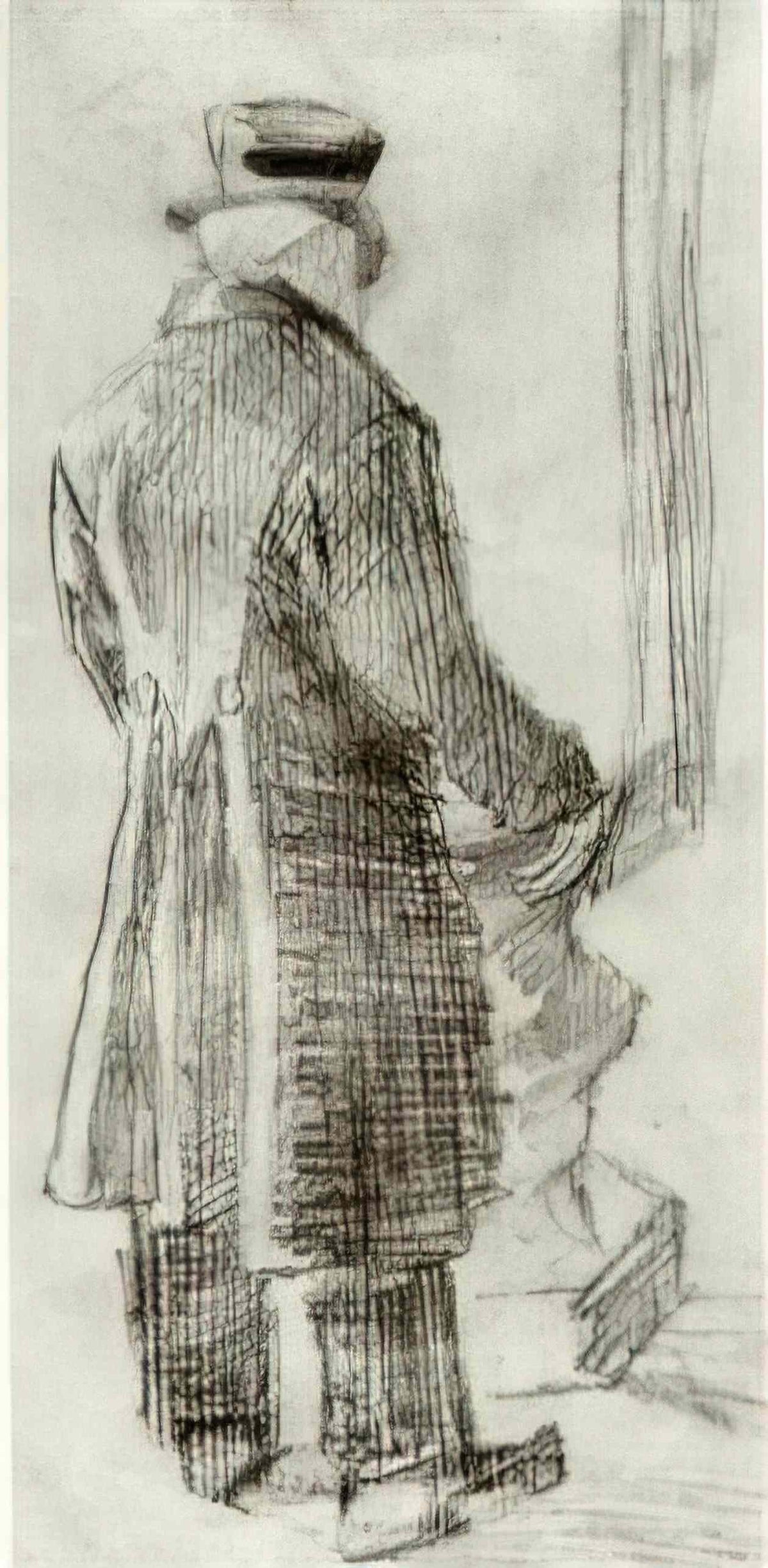 van gogh orphan man with top hat standing near the stove seen from t Art A4 Photo Print