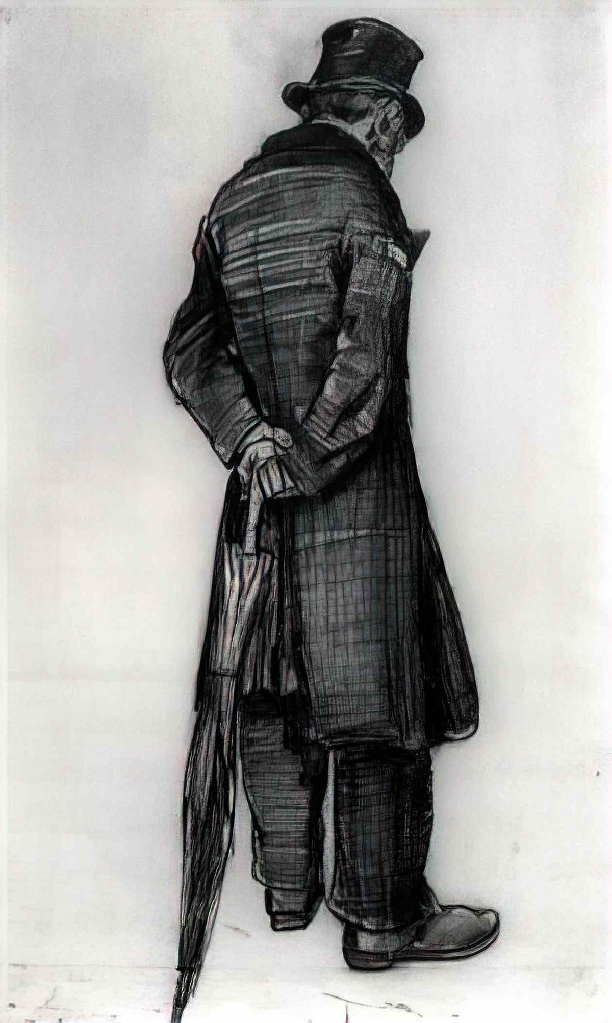 van gogh orphan man with umbrella seen from the back 1882 Art A4 Photo Print
