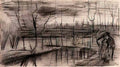 van gogh park with figures Art A4 Photo Print