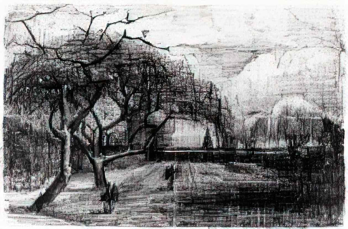 van gogh parsonage with flowering trees 1884 Art A4 Photo Print