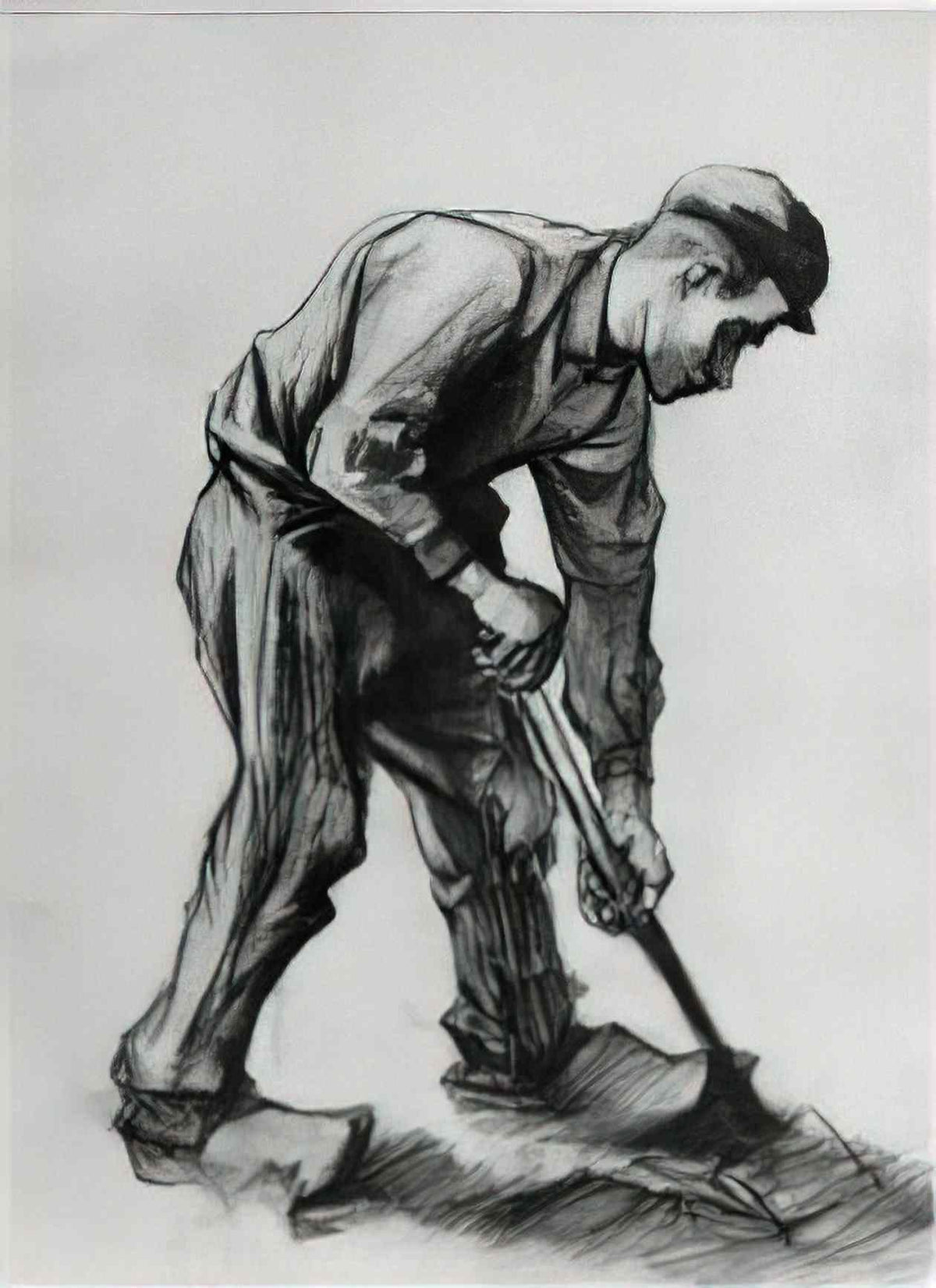 van gogh peasant boy digging 1885 Art A4 Photo Print
