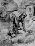 van gogh peasant chopping 1885 1 Art A4 Photo Print