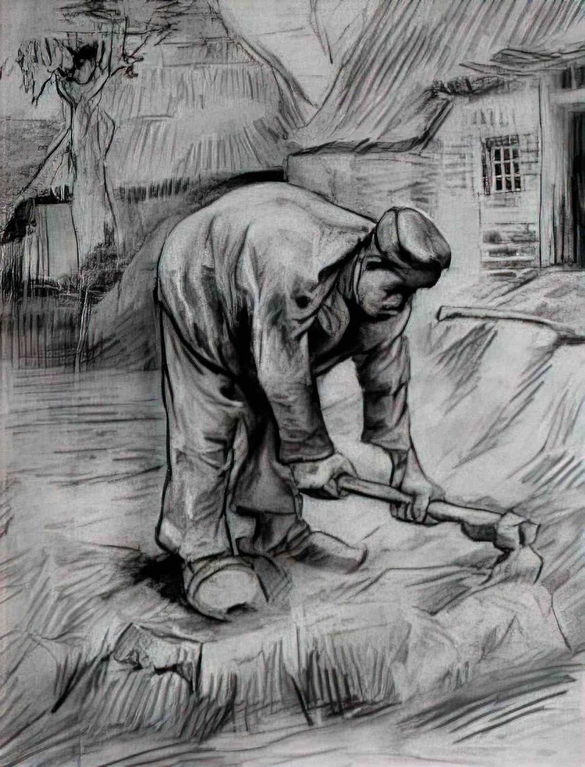 van gogh peasant chopping 1885 1 Art A4 Photo Print