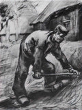 van gogh peasant chopping 1885 Art A4 Photo Print