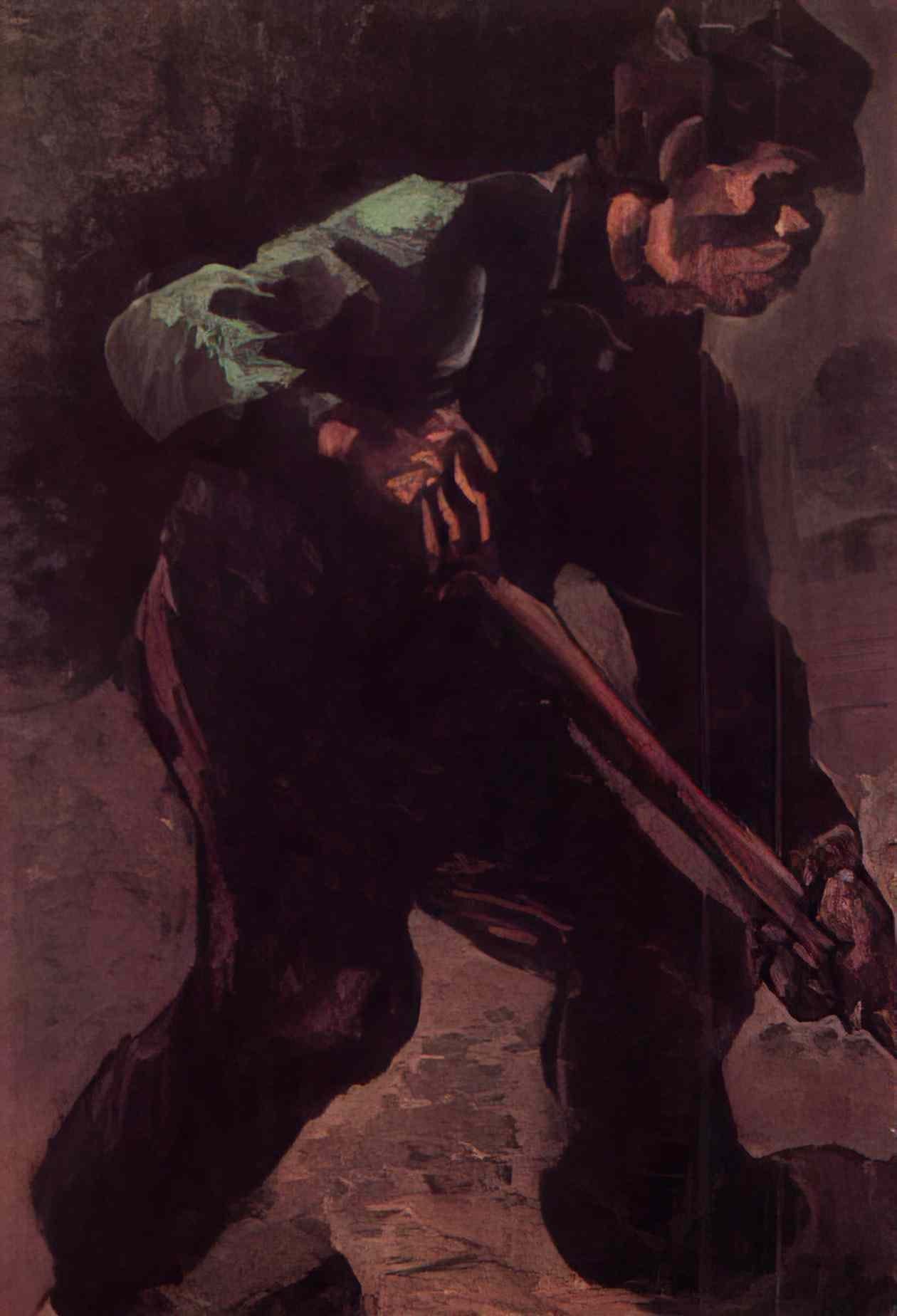 van gogh peasant digging 1885 Art A4 Photo Print