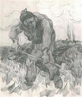 van gogh peasant digging 1890 Art A4 Photo Print