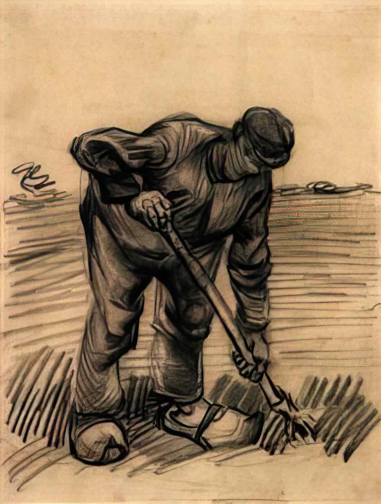 van gogh peasant lifting potatoes 2 1885 Art A4 Photo Print