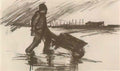 van gogh peasant walking with a wheelbarrow 1885 Art A4 Photo Print