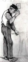 van gogh peasant with a chopping knife 1881 Art A4 Photo Print