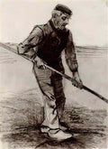 van gogh peasant with a stick 1881 Art A4 Photo Print
