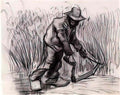 van gogh peasant with sickle 1885 Art A4 Photo Print