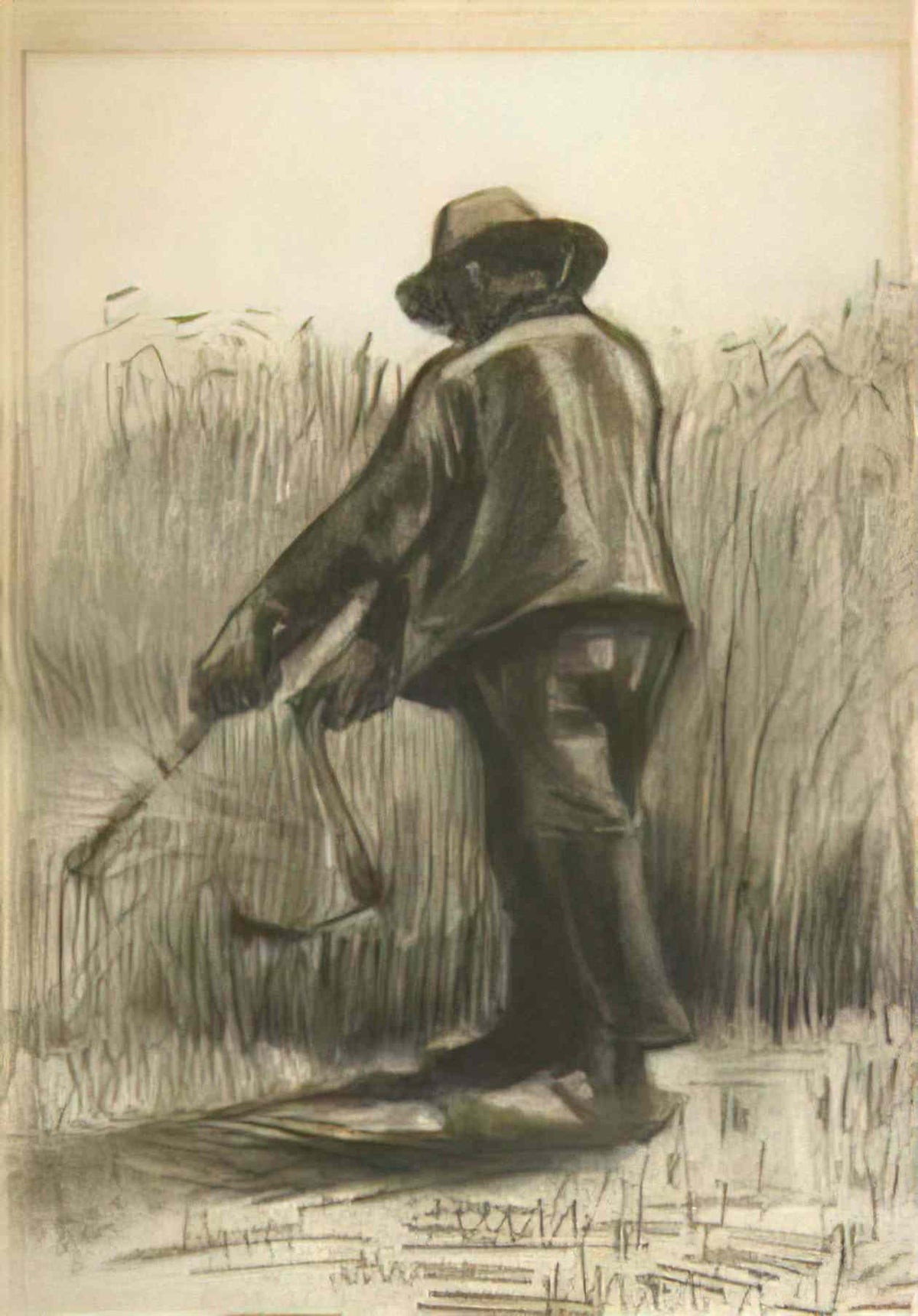 van gogh peasant with sickle seen from the back 1885 3 Art A4 Photo Print
