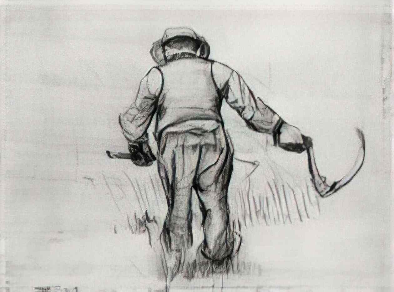van gogh peasant with sickle seen from the back 1885 4 Art A4 Photo Print